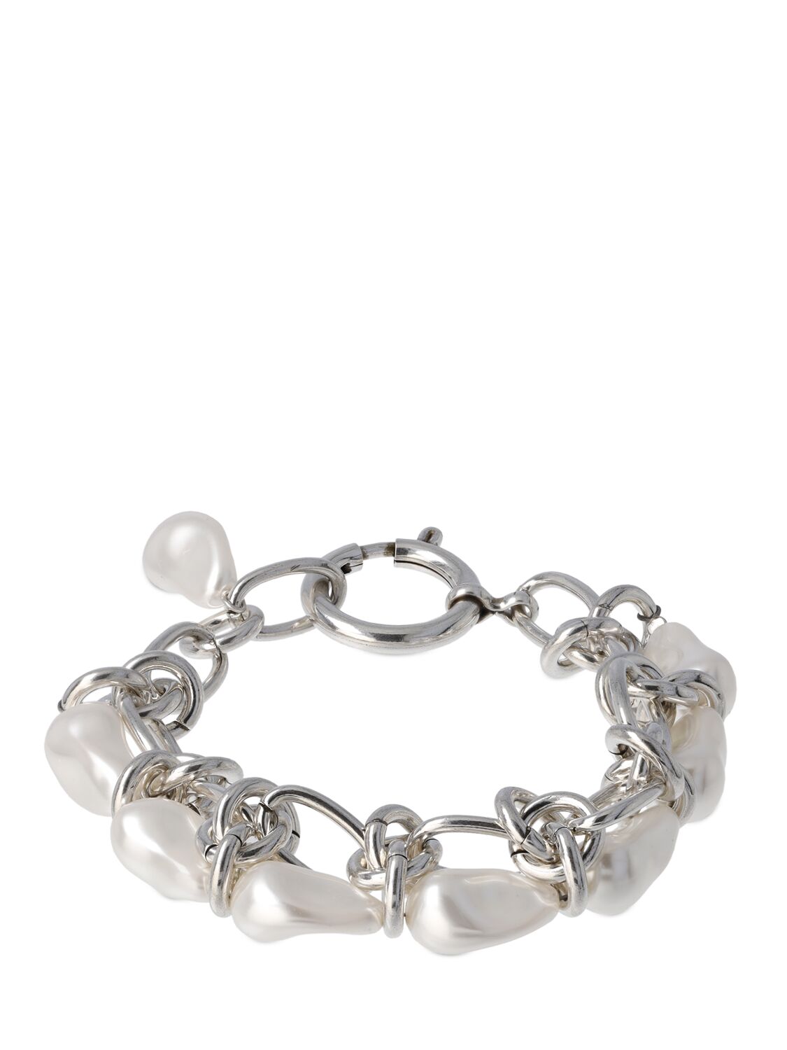 Shop Isabel Marant Rain Drop Chain Bracelet In Silver,white