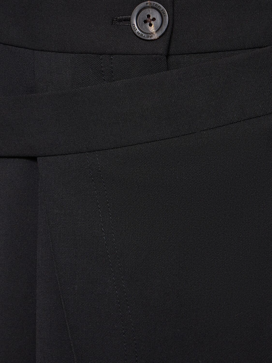 Shop Peter Do Wool Blend Wrap Wide Pants In Black
