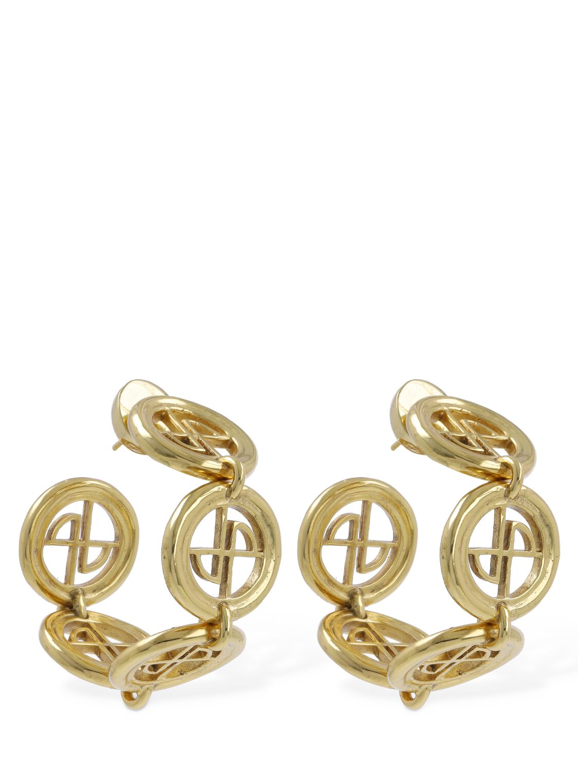 Shop Patou Jp Coin Loop Earrings In Gold