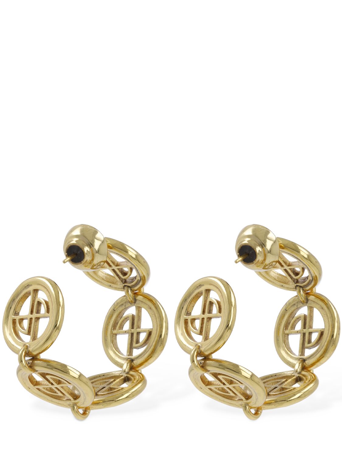 Shop Patou Jp Coin Loop Earrings In Gold