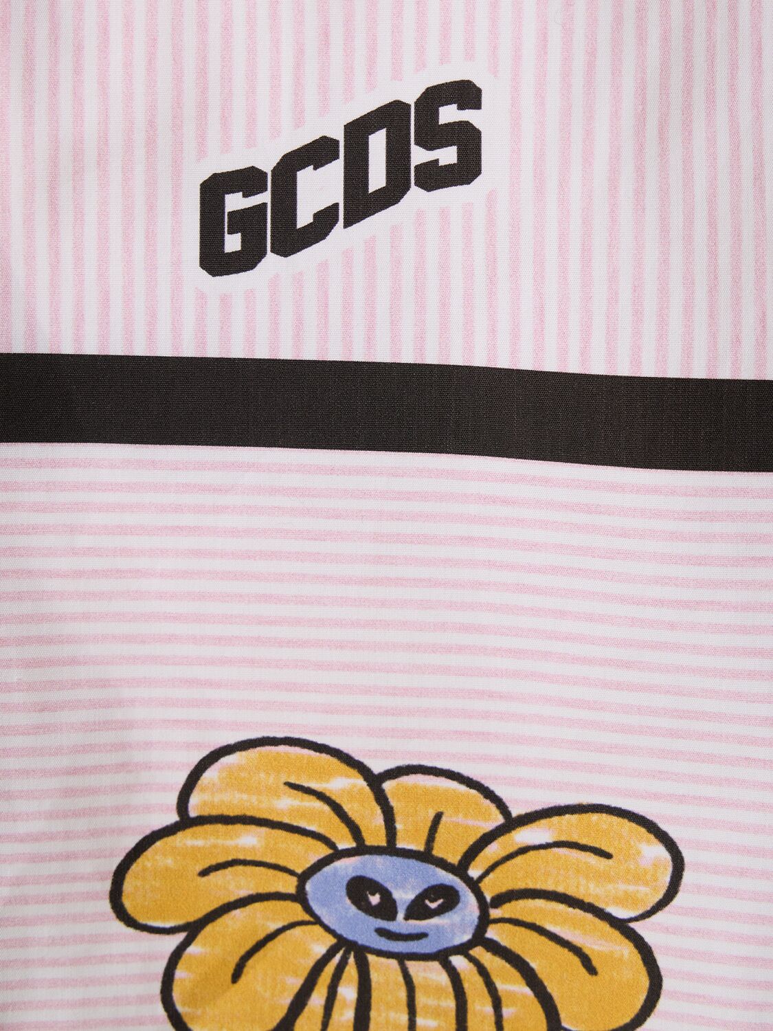 Shop Gcds Butterfly Logo Cotton Poplin Shirt In Pink