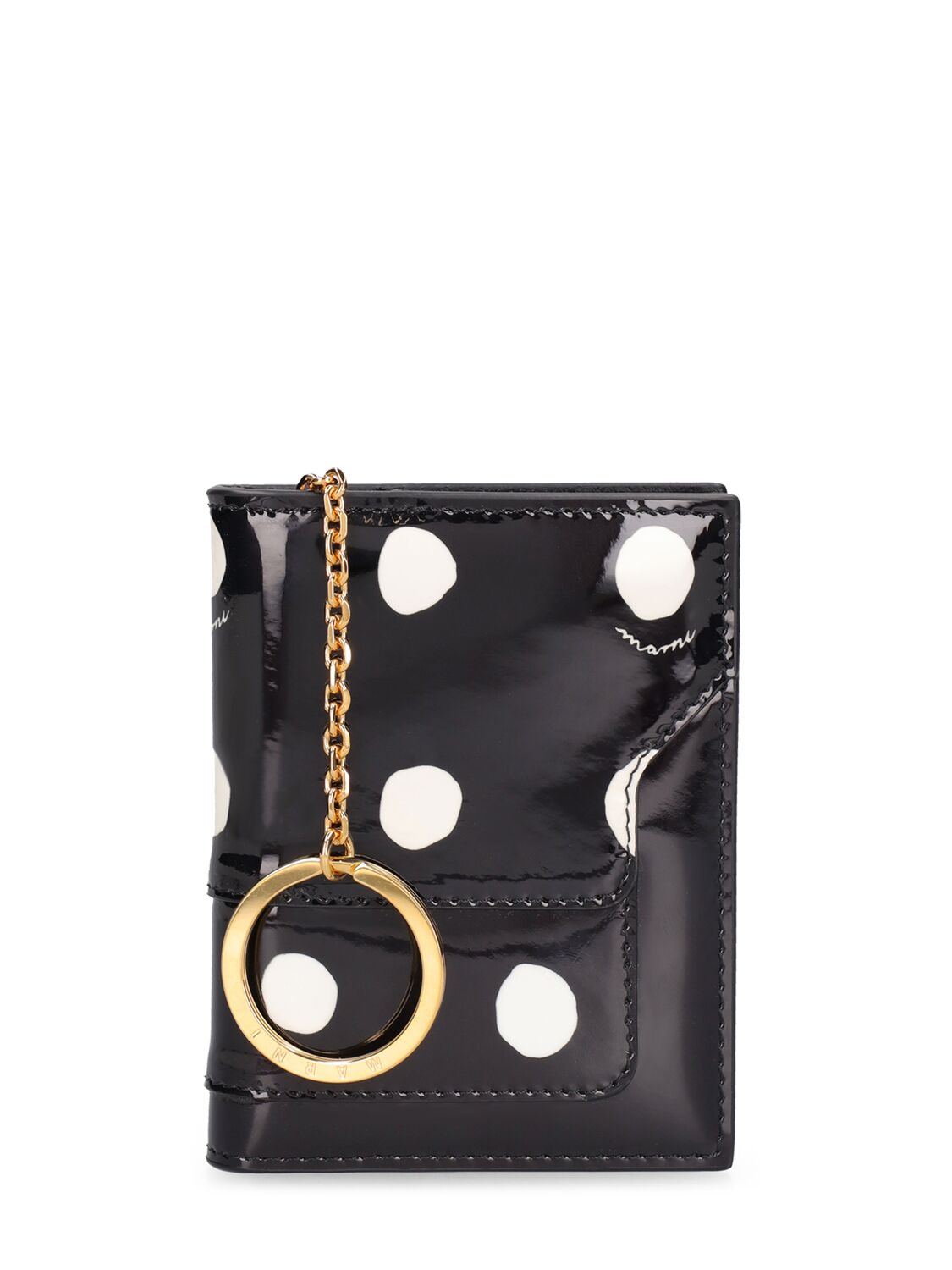 MARNI CC DOTS PRINTED LEATHER WALLET