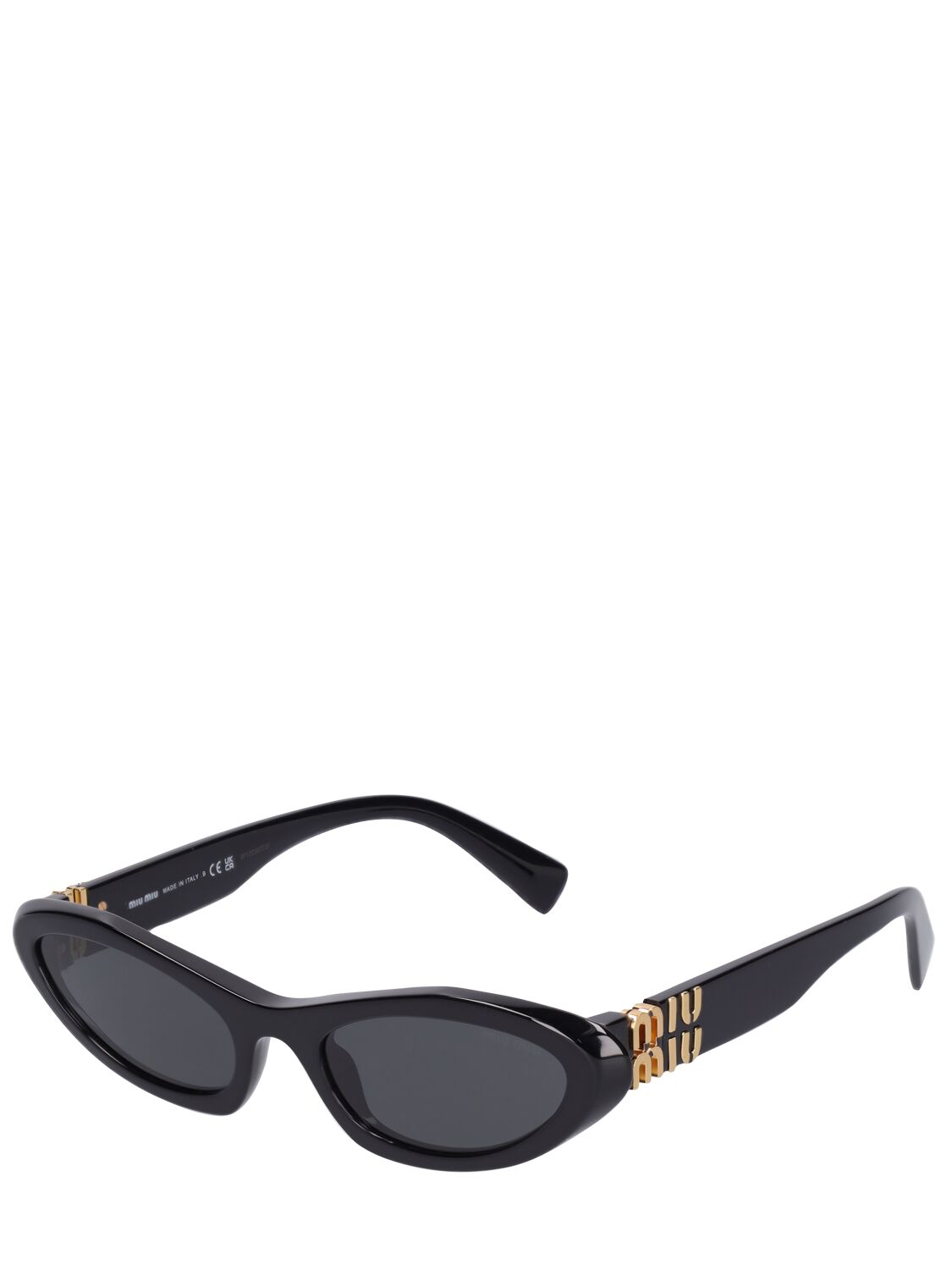 Shop Miu Miu Cat-eye Acetate Sunglasses In Black,grey