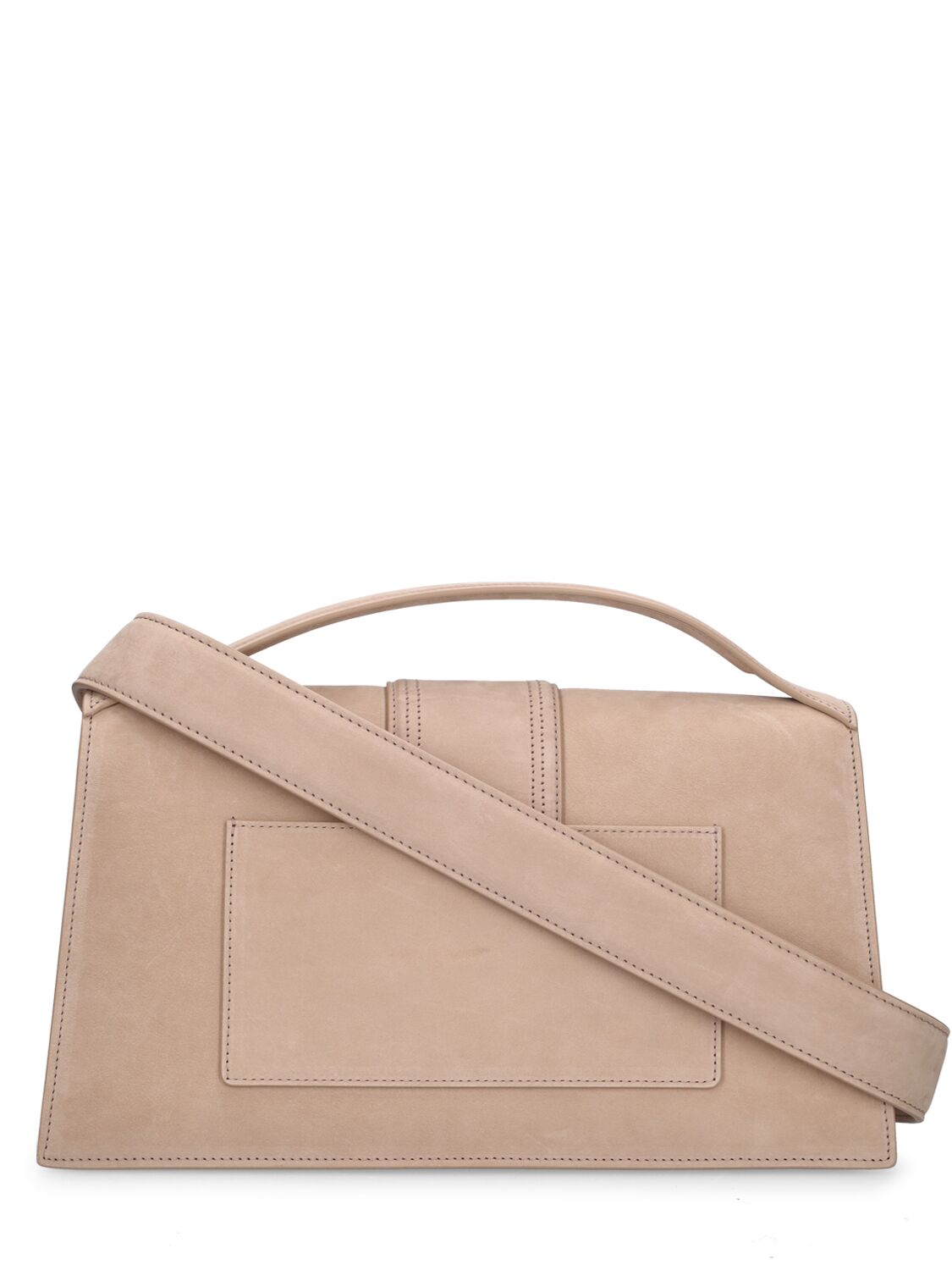 Shop Jacquemus Le Bambinou Leather Top Handle Bag In Dark Beige