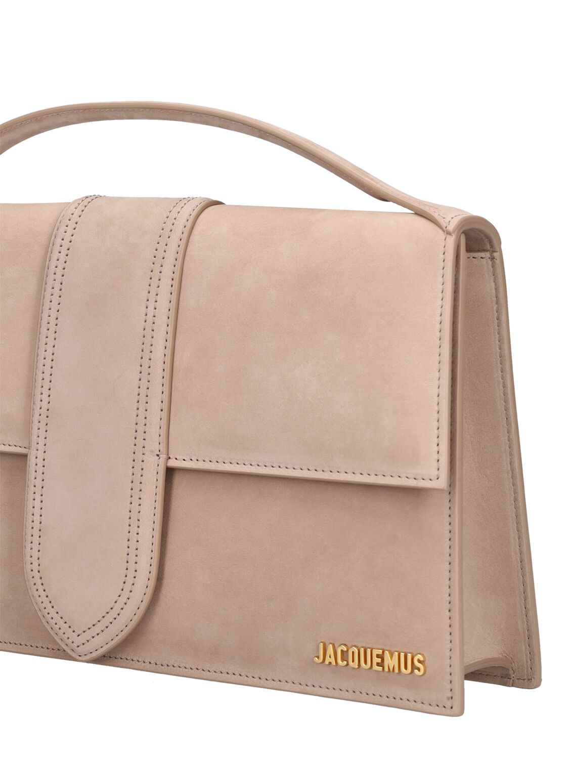 Shop Jacquemus Le Bambinou Leather Top Handle Bag In Dark Beige