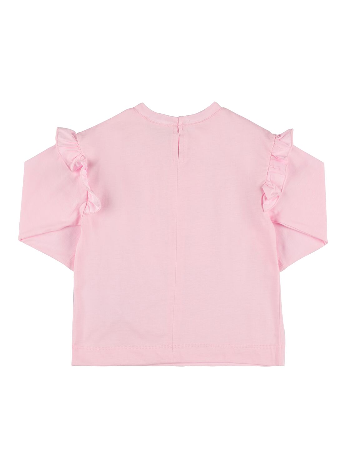 Shop Monnalisa Bear Print Cotton Jersey T-shirt In Pink