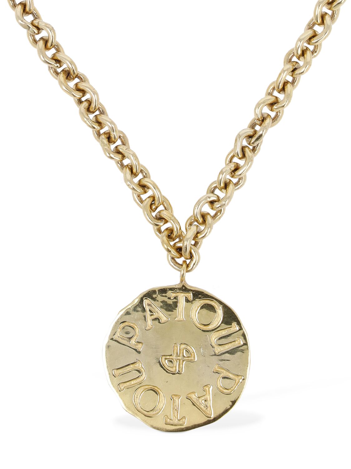 Patou Antique Coin Charm Long Necklace In Gold