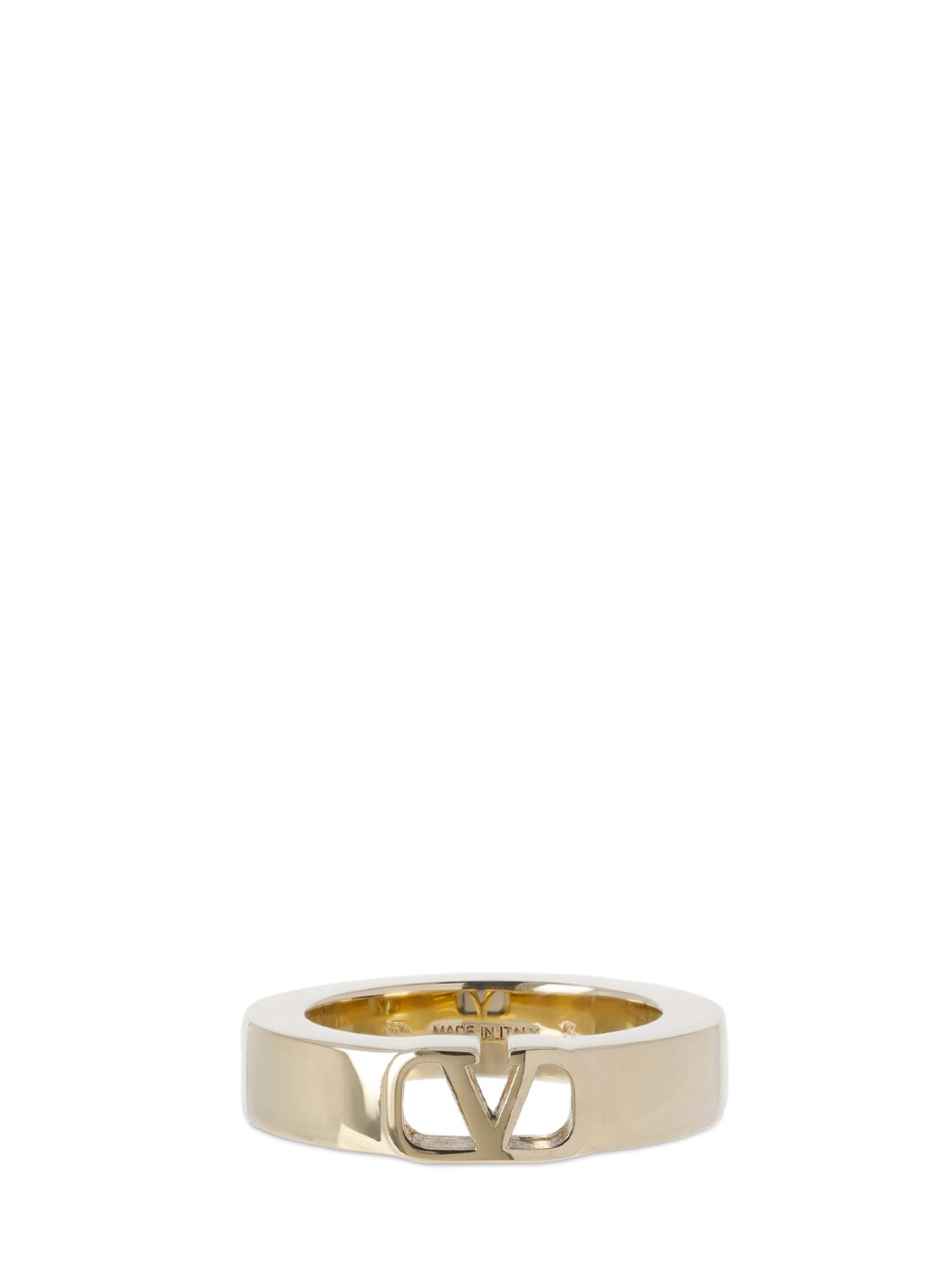 Shop Valentino Mini V Logo Signature Ring In Gold