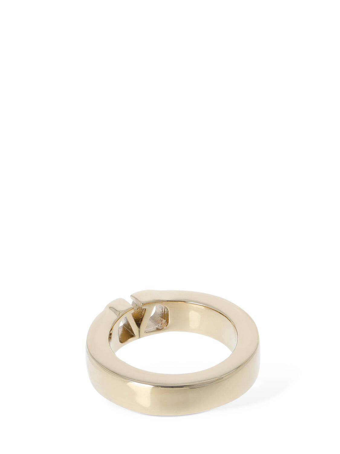 Shop Valentino Mini V Logo Signature Ring In Gold