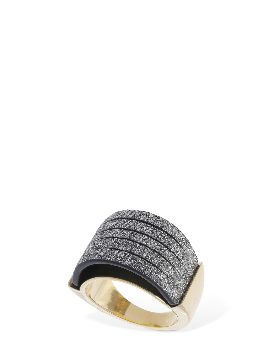 So-le Studio Aria Leather Ring In Crystal,gold