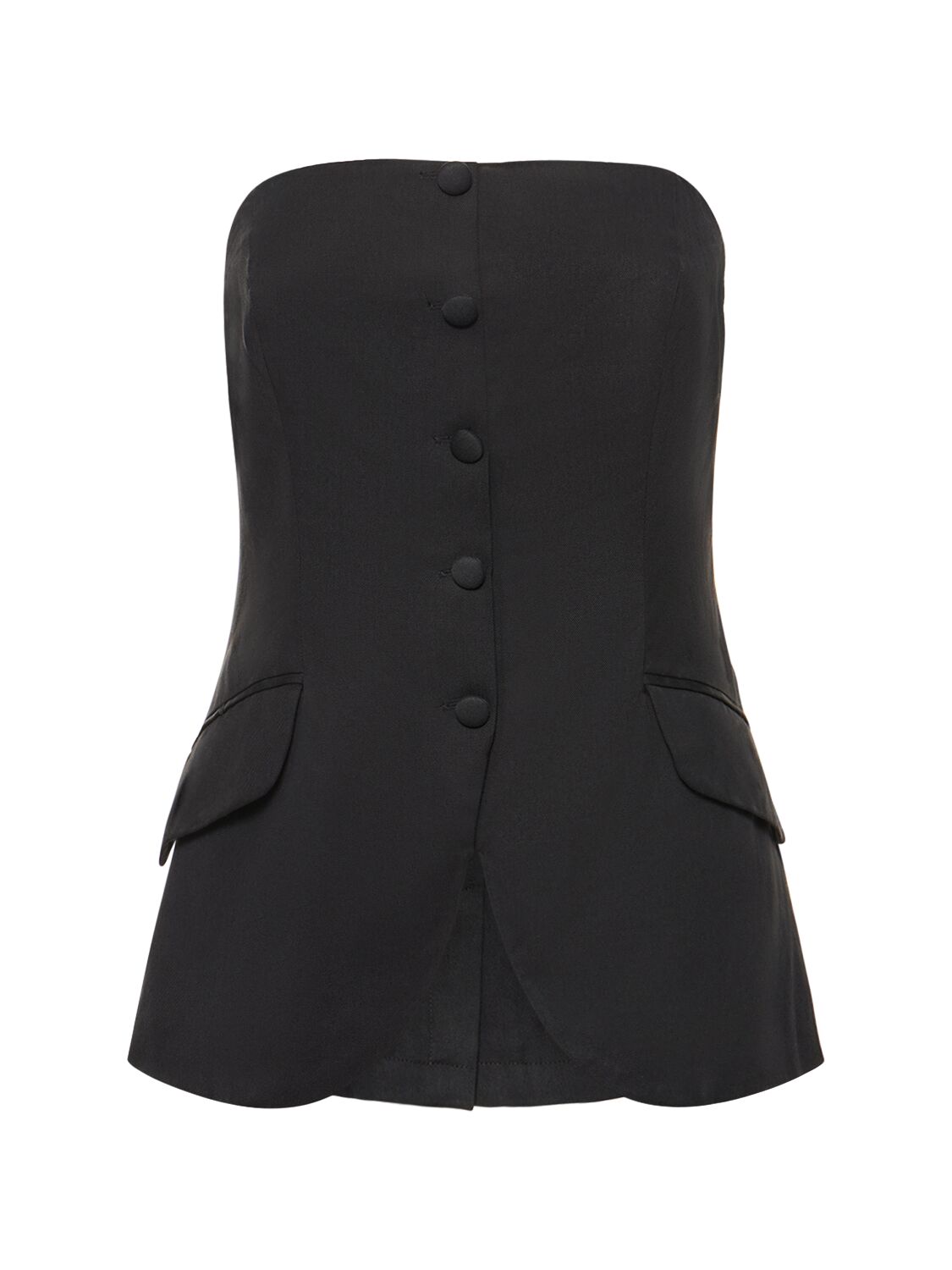 Reformation Tonya Strapless Waistcoat In Black