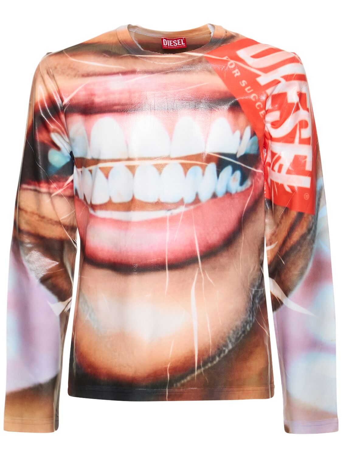 Image of Burn Out Printed Cotton Jersey T-shirt