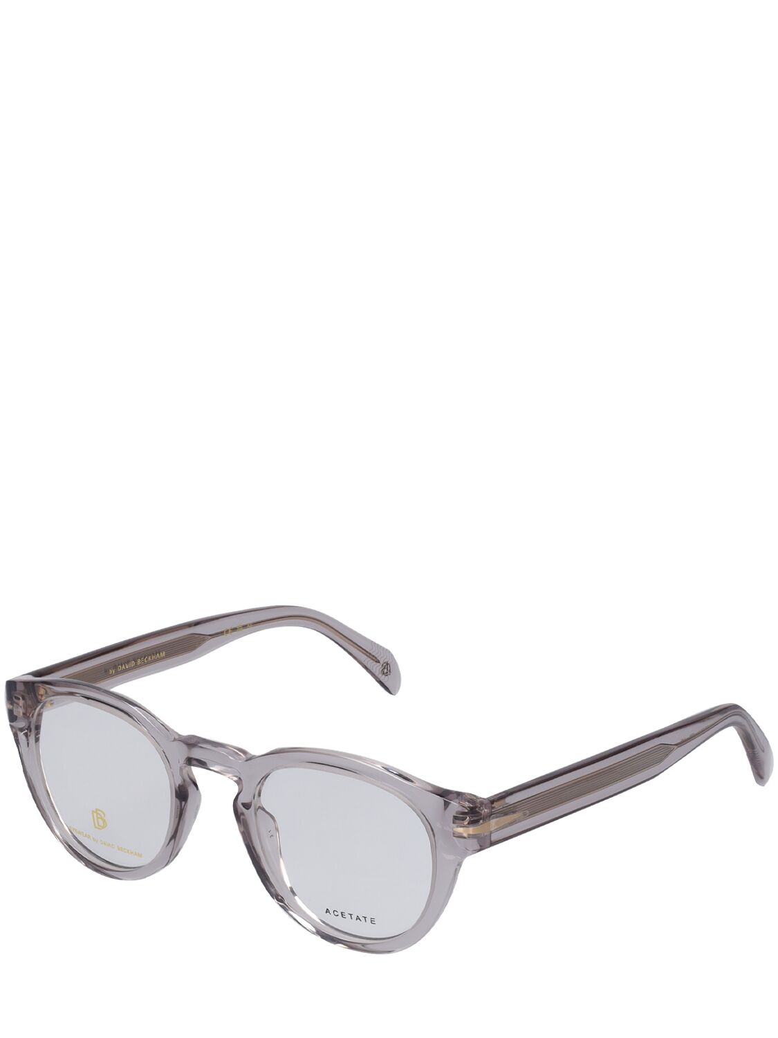 Shop Db Eyewear By David Beckham Db Round Acetate Eyeglasses In Grey,clear