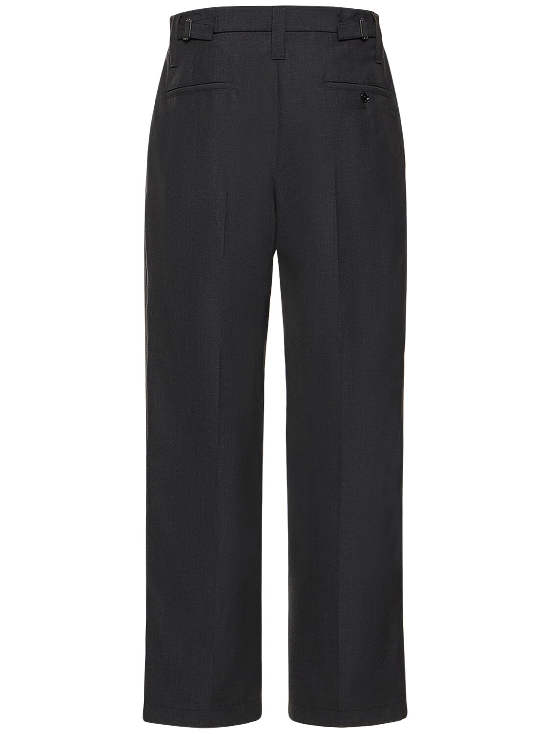 Shop Lemaire Pleated Wool Blend Pants In Black