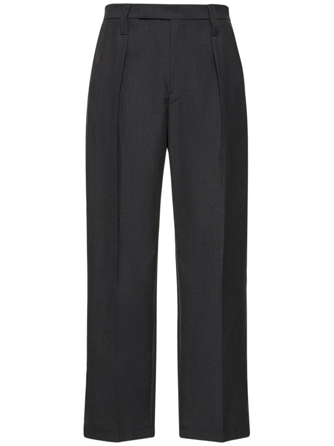 Lemaire Pleated Wool Blend Pants In Black
