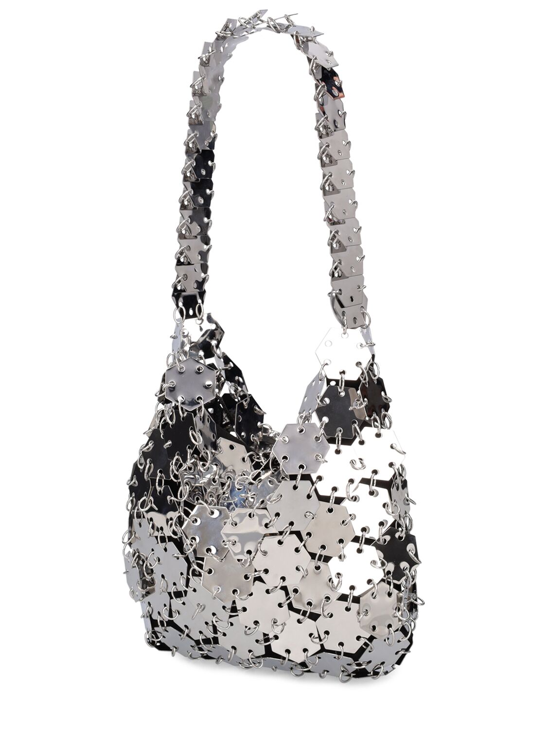 Shop Fannie Schiavoni Mini Metal Scale Shoulder Bag In Silver