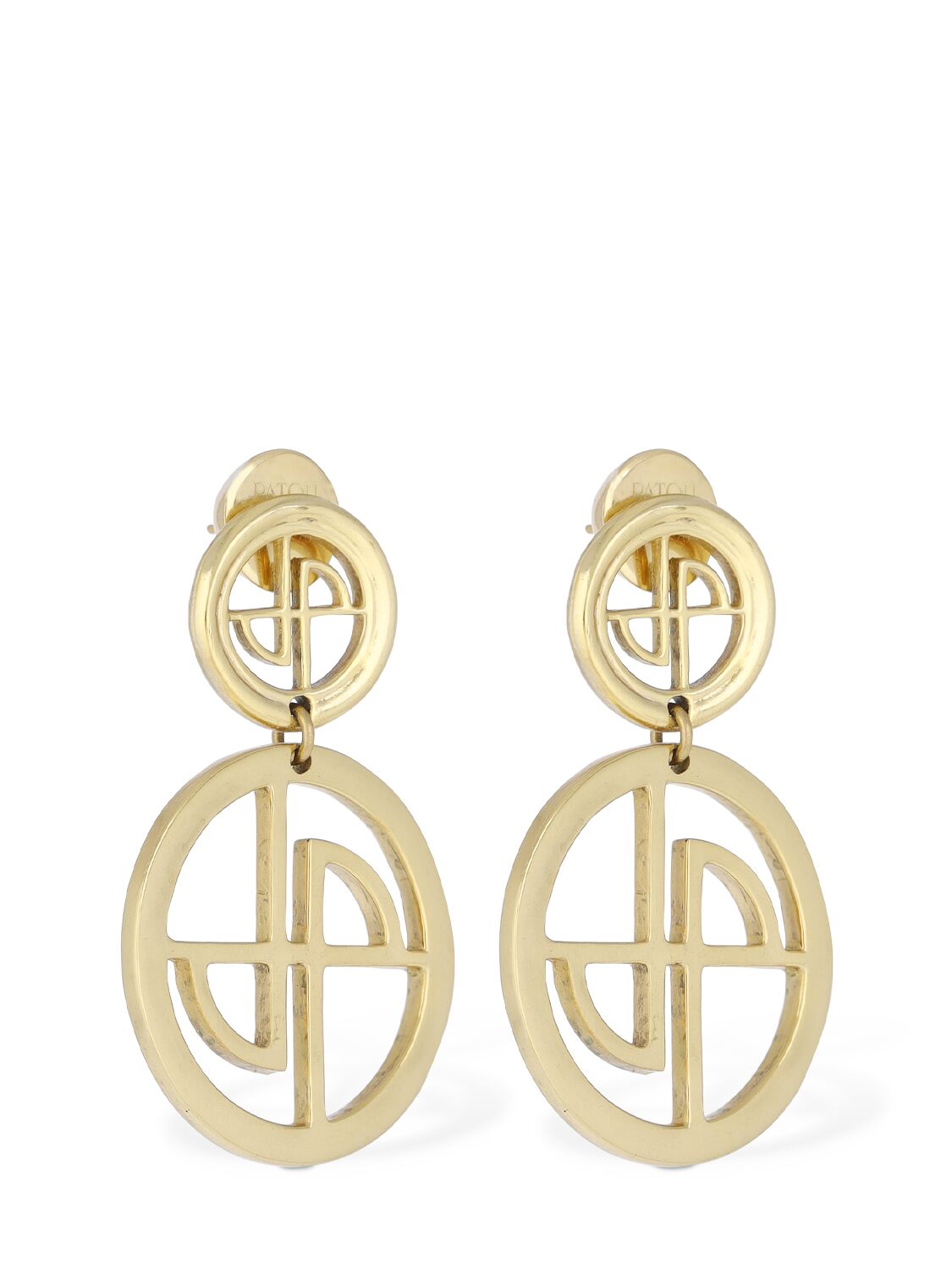 Shop Patou Jp Coin Drop Earrings In Gold