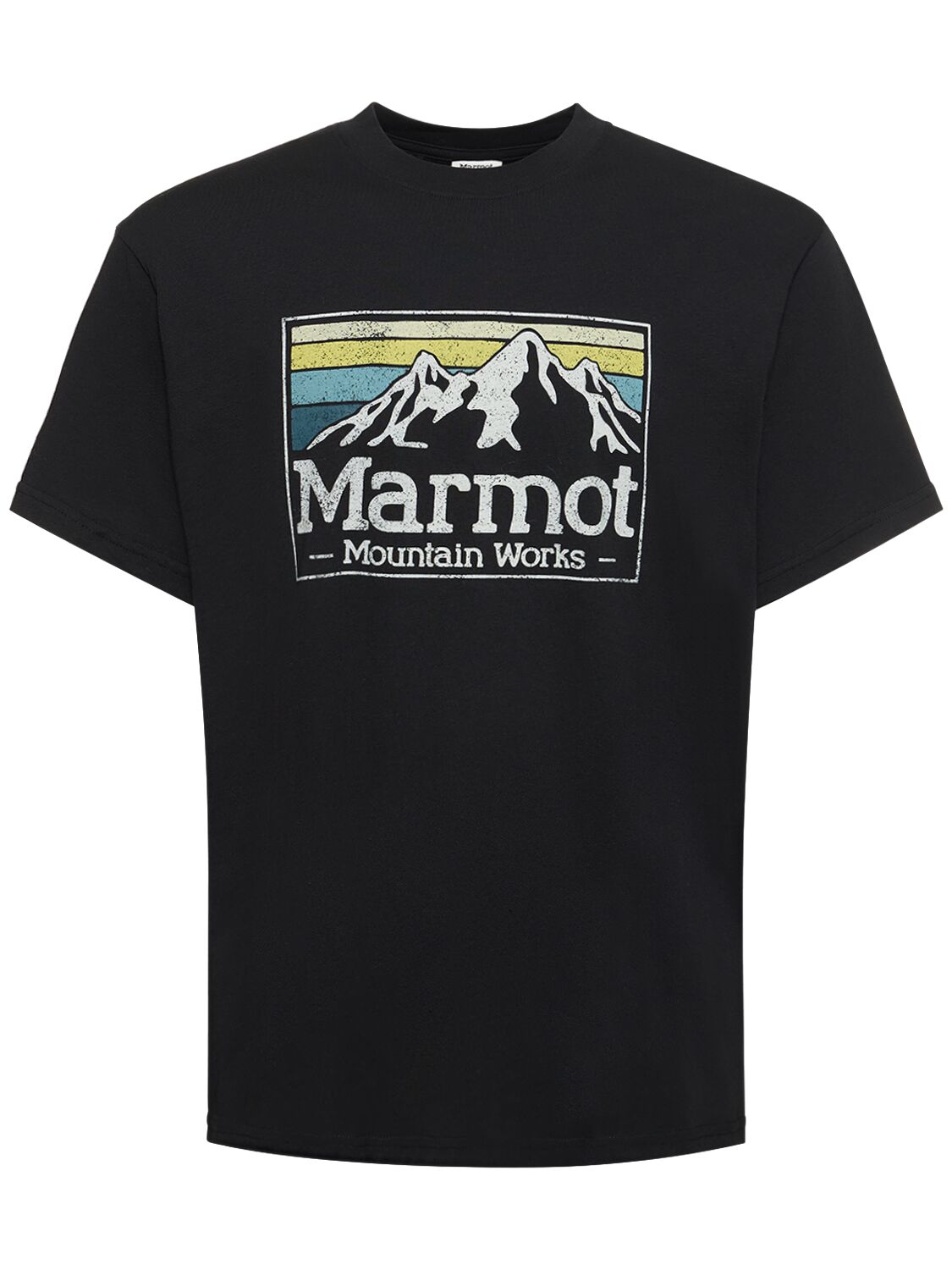 Shop Marmot Gradient Print Cotton T-shirt In Black