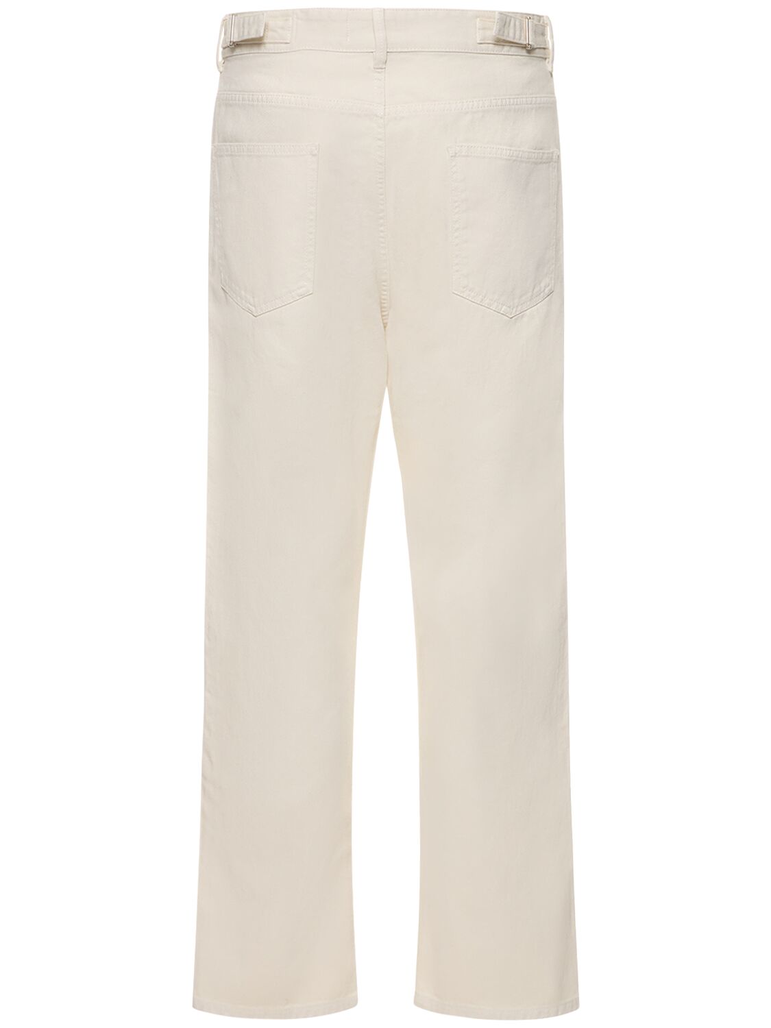 Shop Lemaire 26cm Straight Cotton Denim Jeans In White