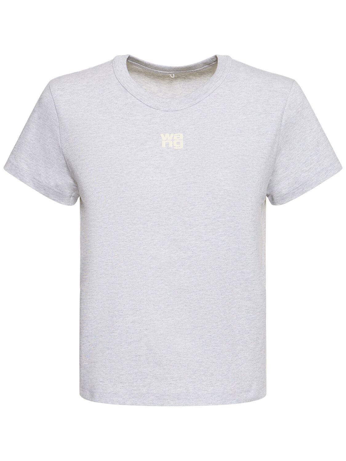 Alexander Wang Essential Shrunk Cotton Jersey T-shirt In Grey