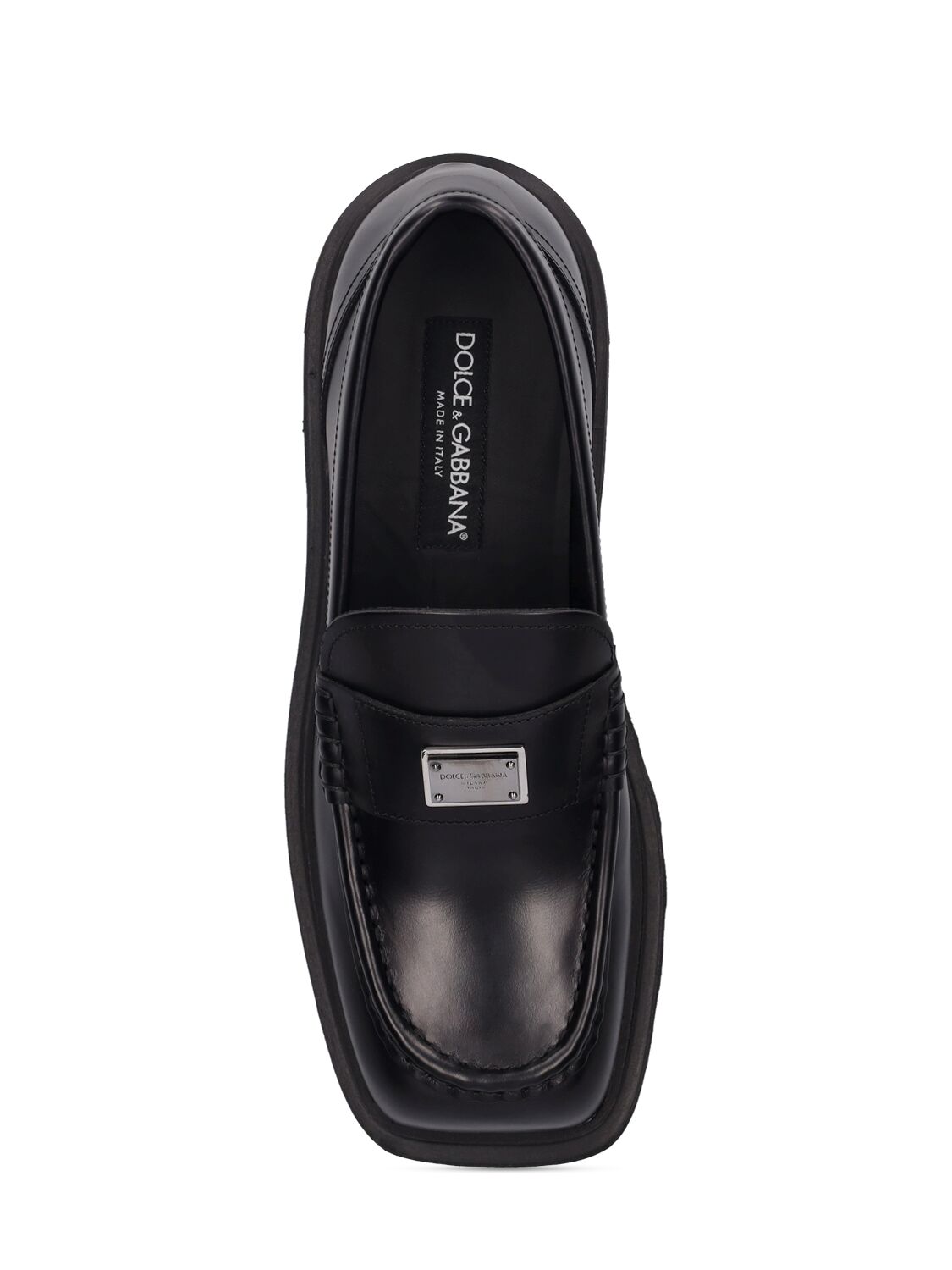 Shop Dolce & Gabbana 40mm City Treak Leather Loafers In Black