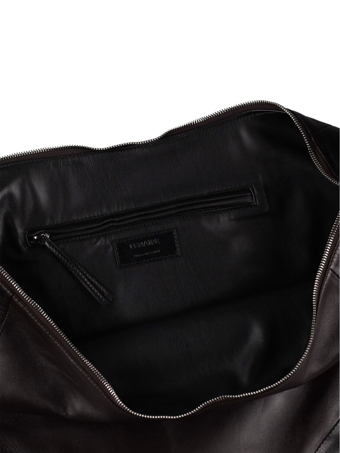 Shop Lemaire Bandana Leather Crossbody Bag In Dark Chocolate