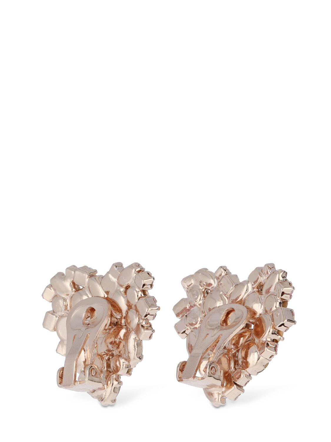 Shop Magda Butrym Crystal Heart Earrings In Pink
