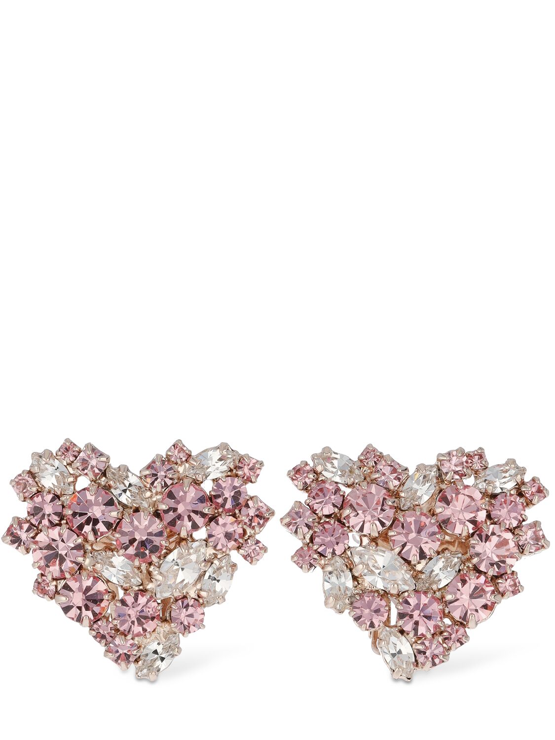 Magda Butrym Crystal Heart Earrings In Pink