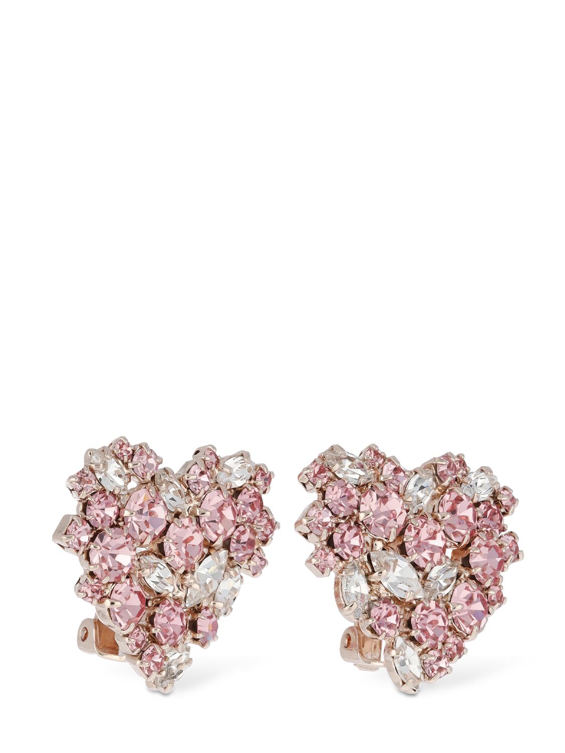 Shop Magda Butrym Crystal Heart Earrings In Pink