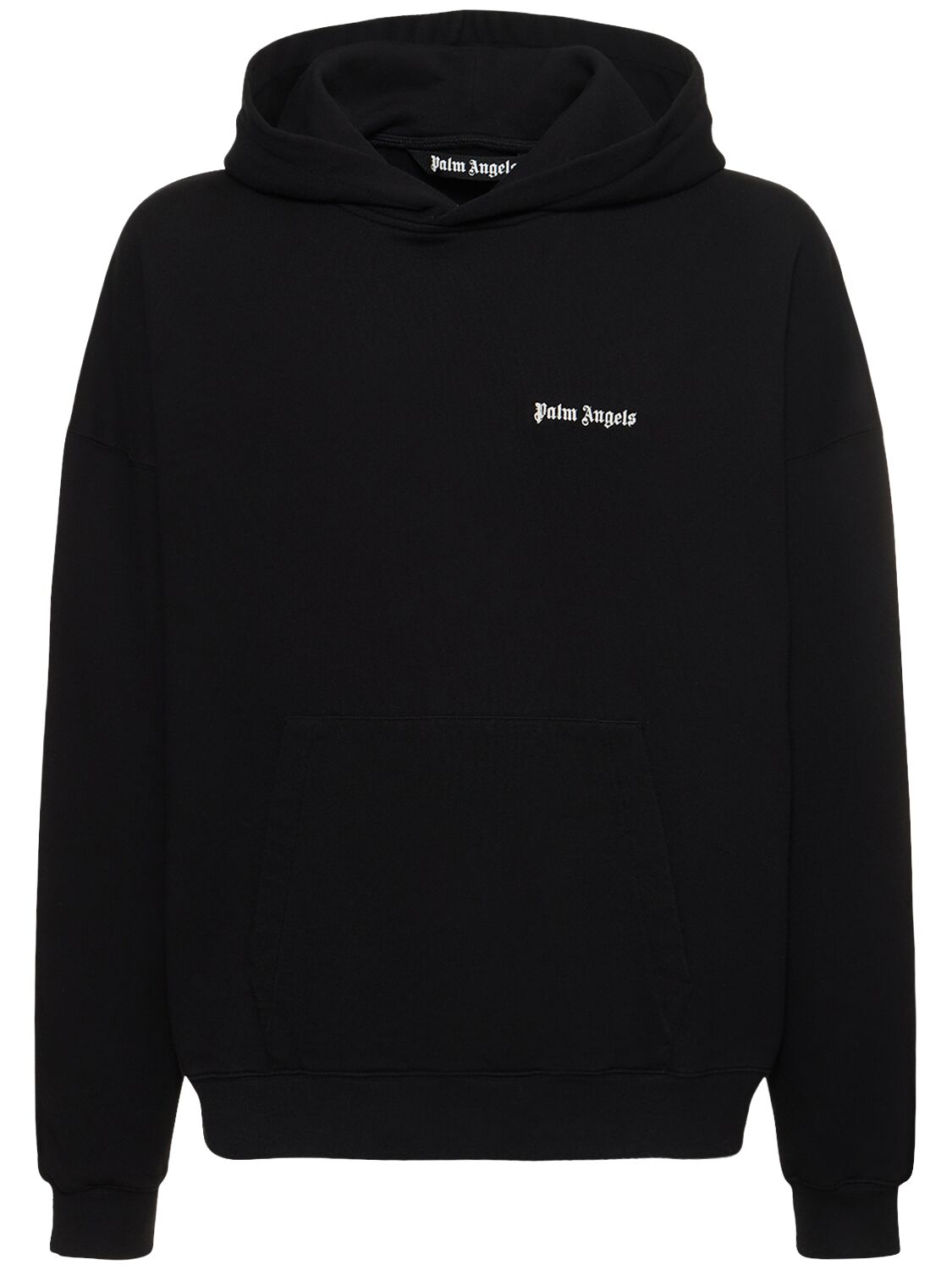 PALM ANGELS Logo Embroidered Cotton Hoodie