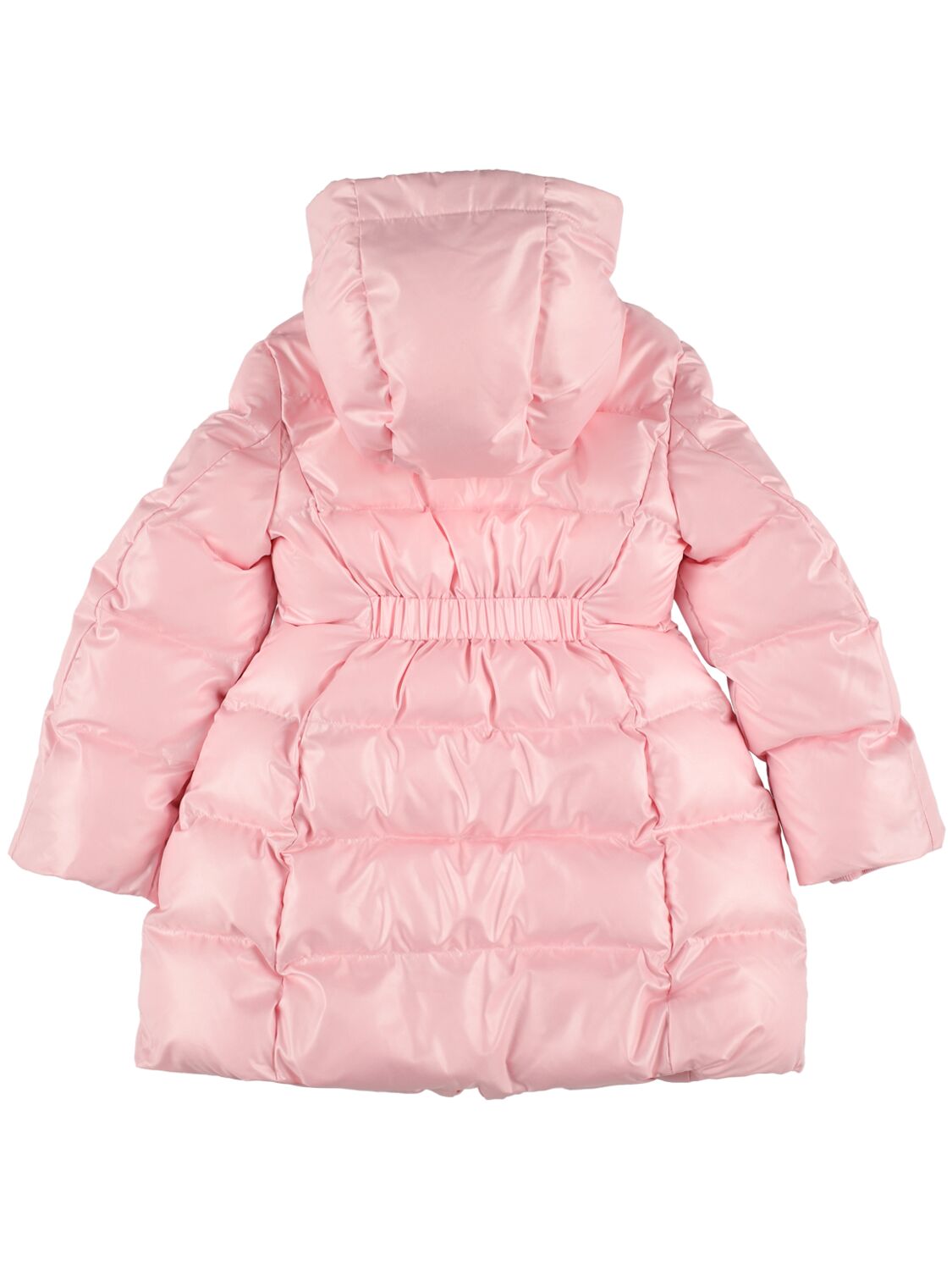 Shop Monnalisa Hooded Nylon Puffer Coat In Pink
