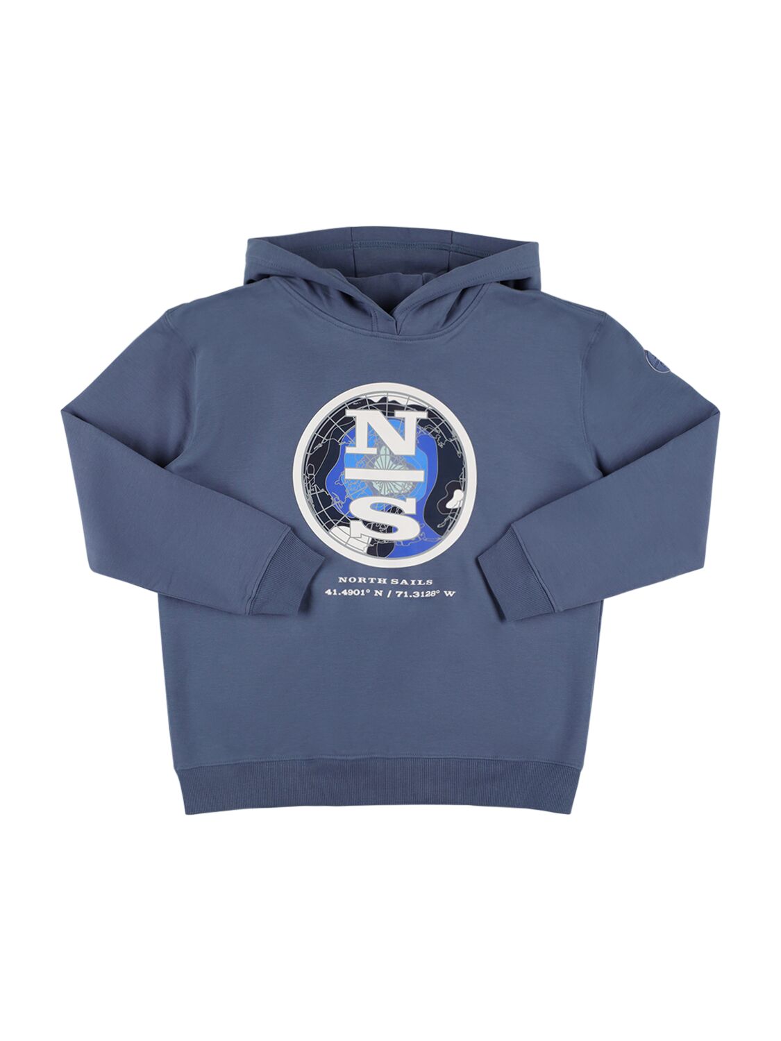 North Sails Kids' Cotton Sweatshirt Hoodie In Blue
