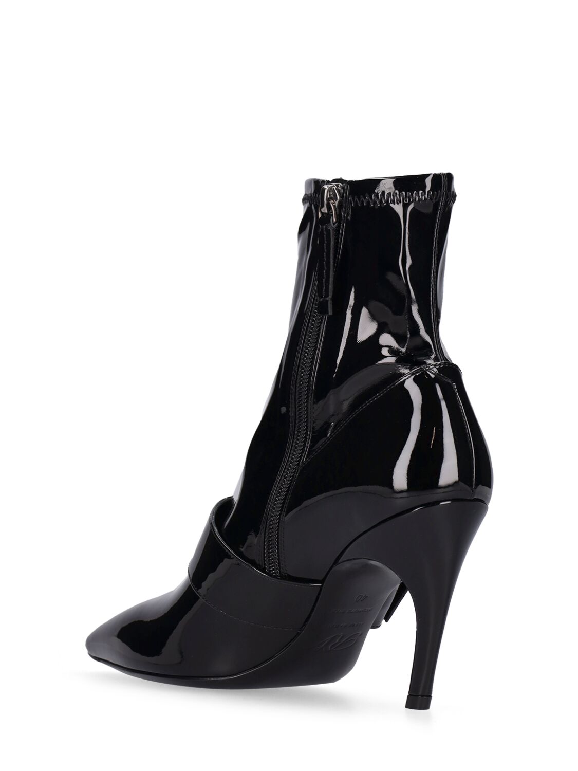 Shop Roger Vivier 85mm Choc Patent Leather Ankle Boots In Black