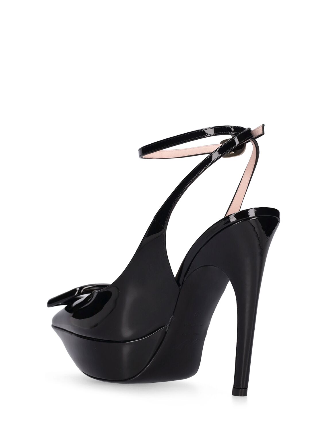 Shop Roger Vivier 125mm Choc Patent Leather Slingbacks In Black