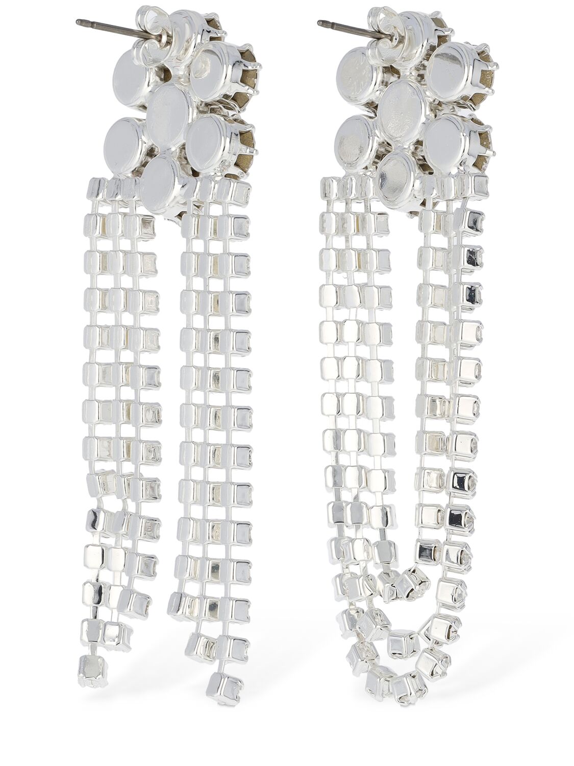 Shop Magda Butrym Mix Match Crystal Flower Dangle Earrings In Silver