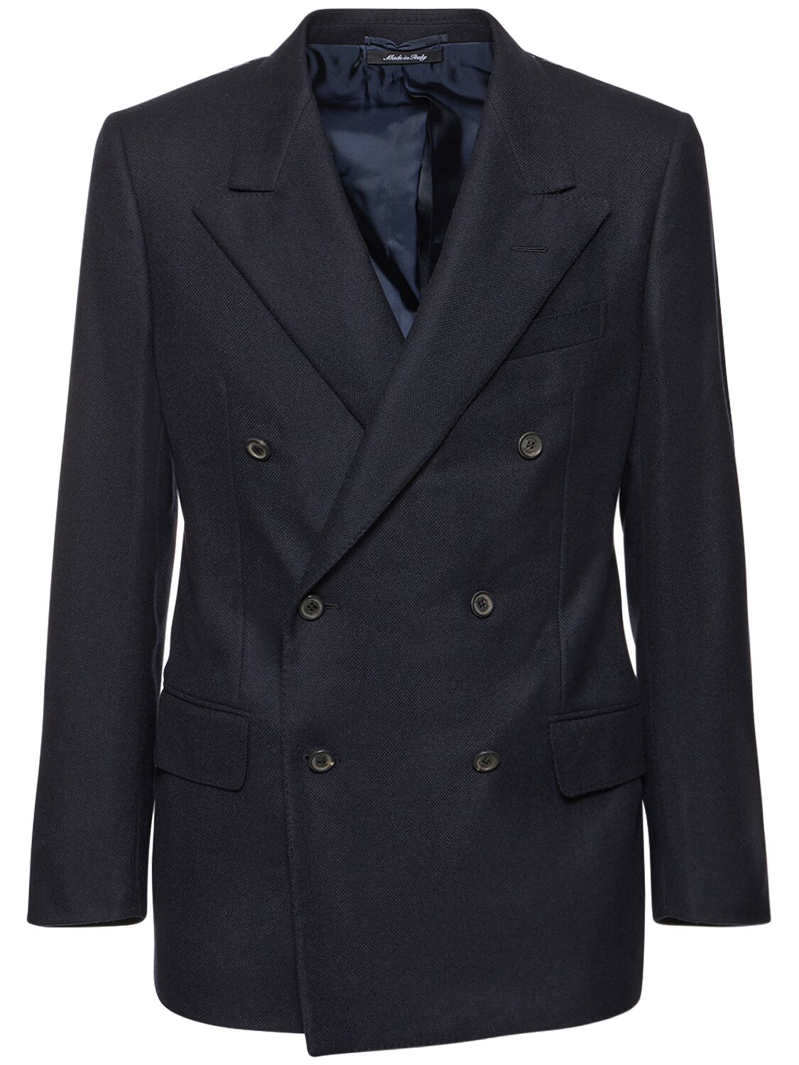 DUNHILL Double Breasted Wool & Cashmere Blazer