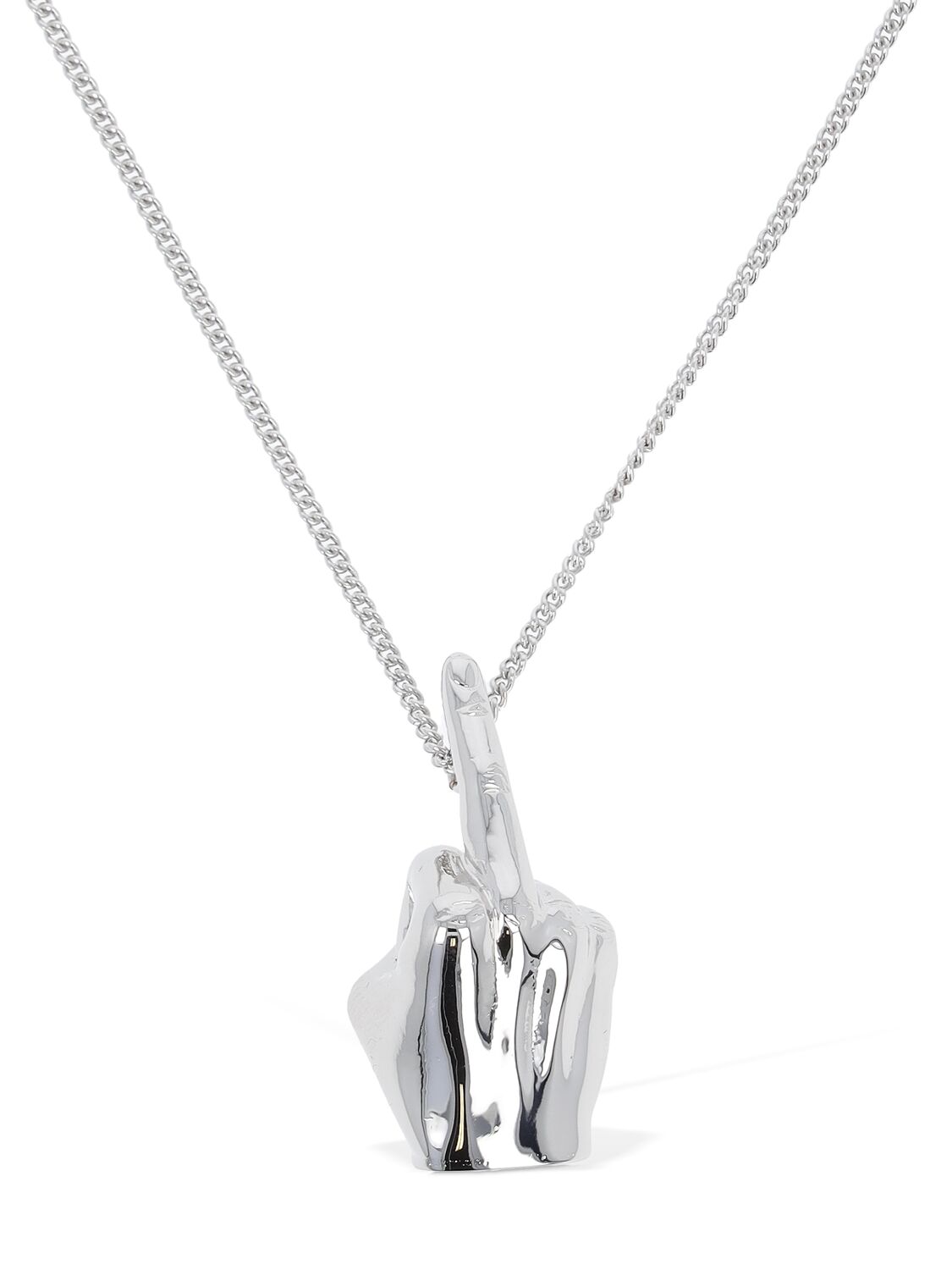 Y/project Fuck U Pendant Necklace In Silver