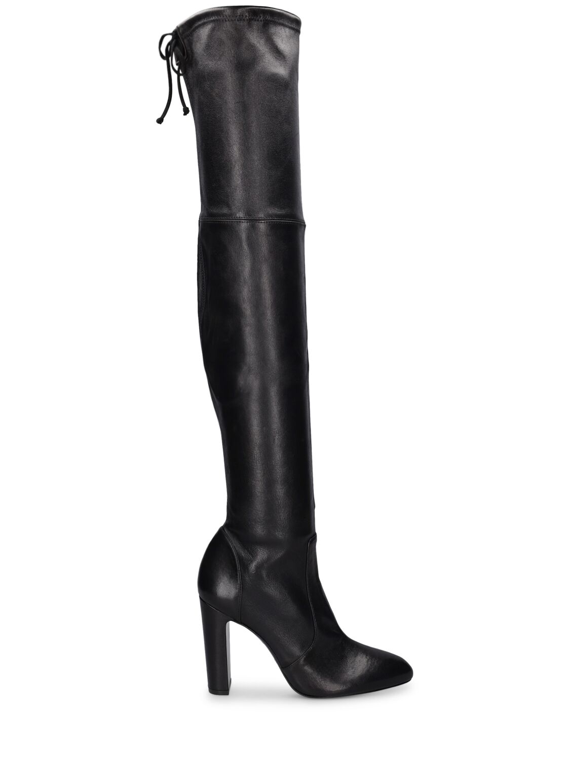 Stuart Weitzman 100mm Vidaland Leather Knee High Boots In Schwarz