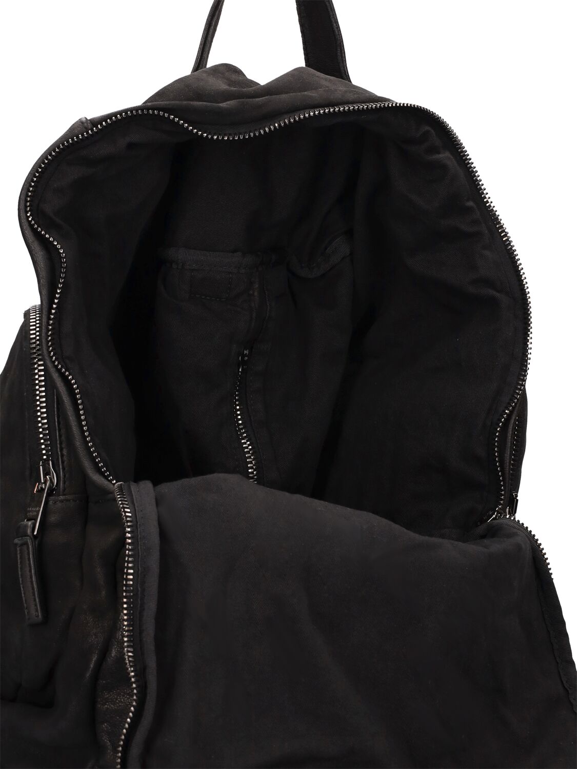 Shop Giorgio Brato Brushed Leather Weekend Backpack In Black