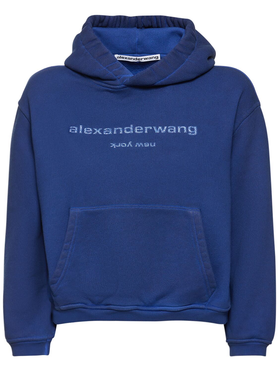 ALEXANDER WANG EMBELLISHED LOGO COTTON HOODIE