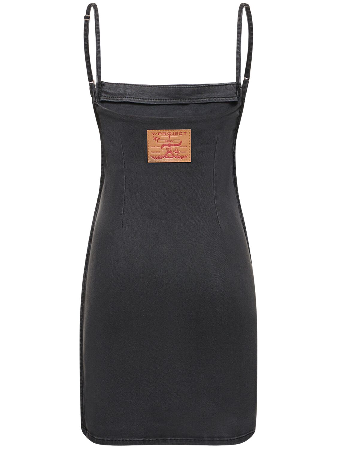 Shop Y/project Sleeveless Denim Mini Dress W/hooks In Black