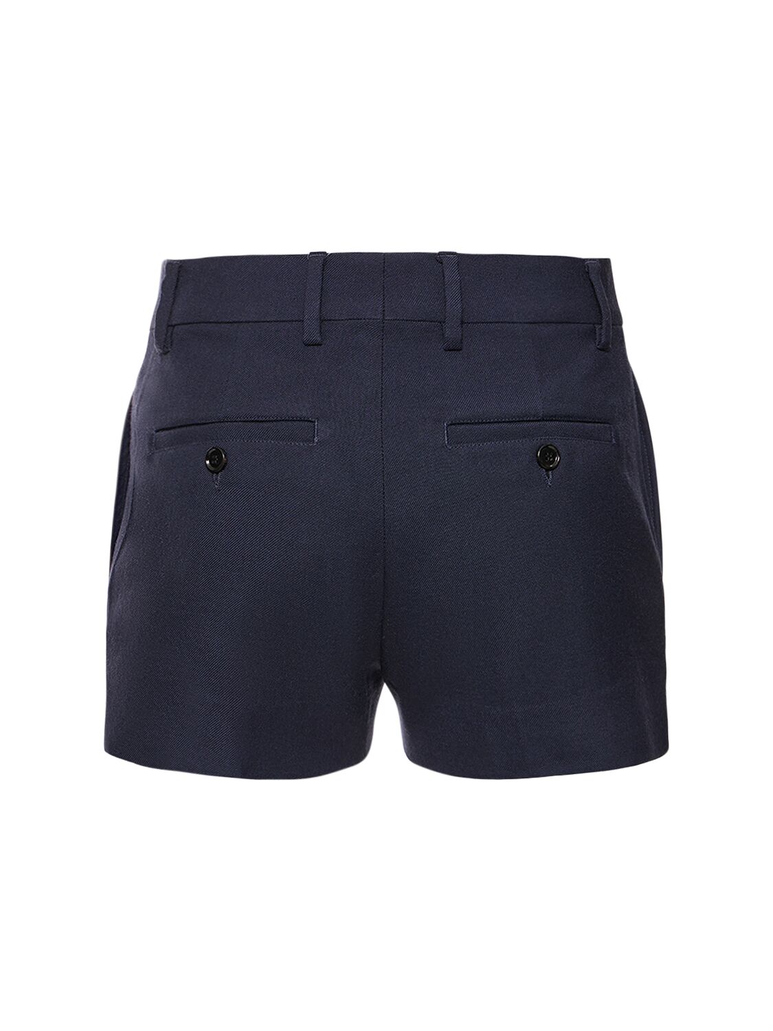 Shop Ami Alexandre Mattiussi Wool Mini Shorts In Navy