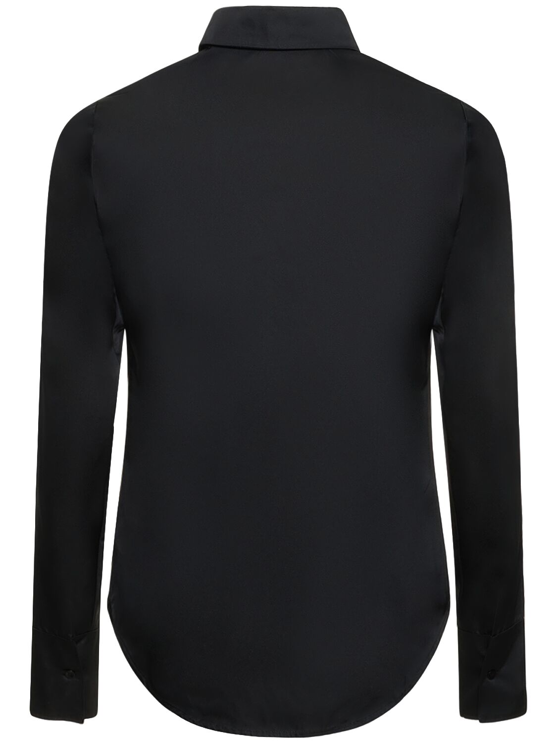 Shop Ludovic De Saint Sernin Embellished Logo Taffeta Slim Fit Shirt In Black