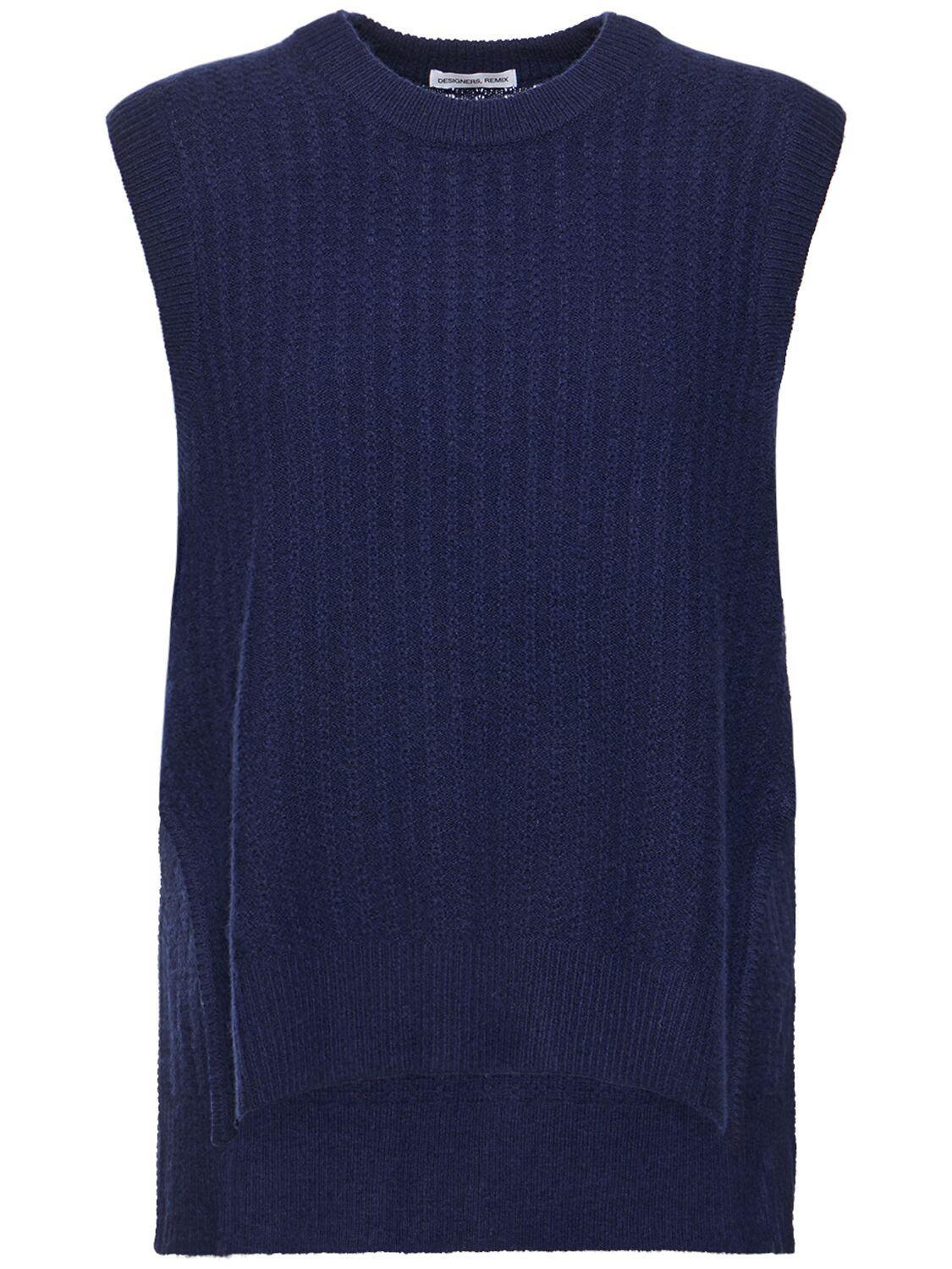 Designers Remix Carmen Slit Wool Waistcoat In Blue