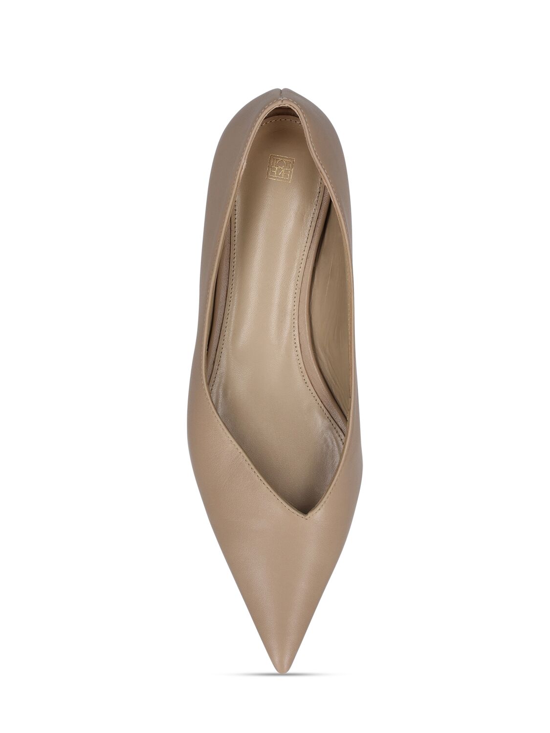Shop Totême 10mm The Asymmetric Ballerina Flats In 회갈색