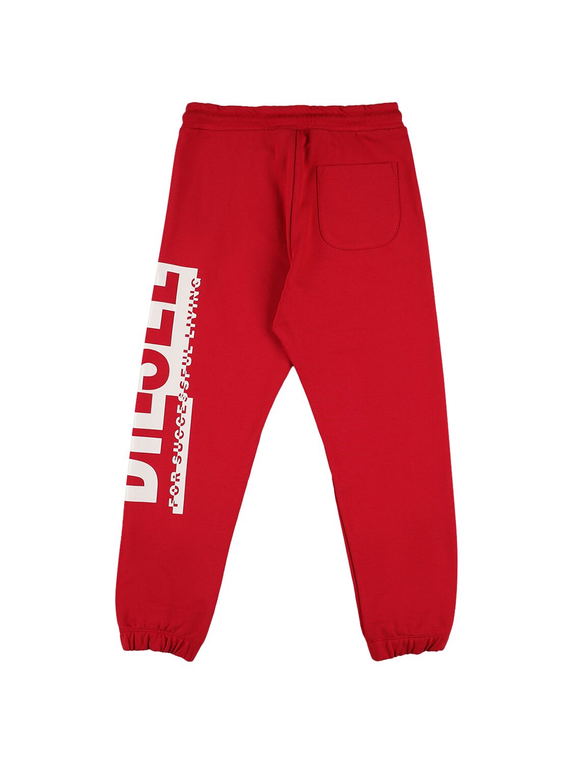 Shop Diesel Rubberized Logo Cotton Sweatpants In Red