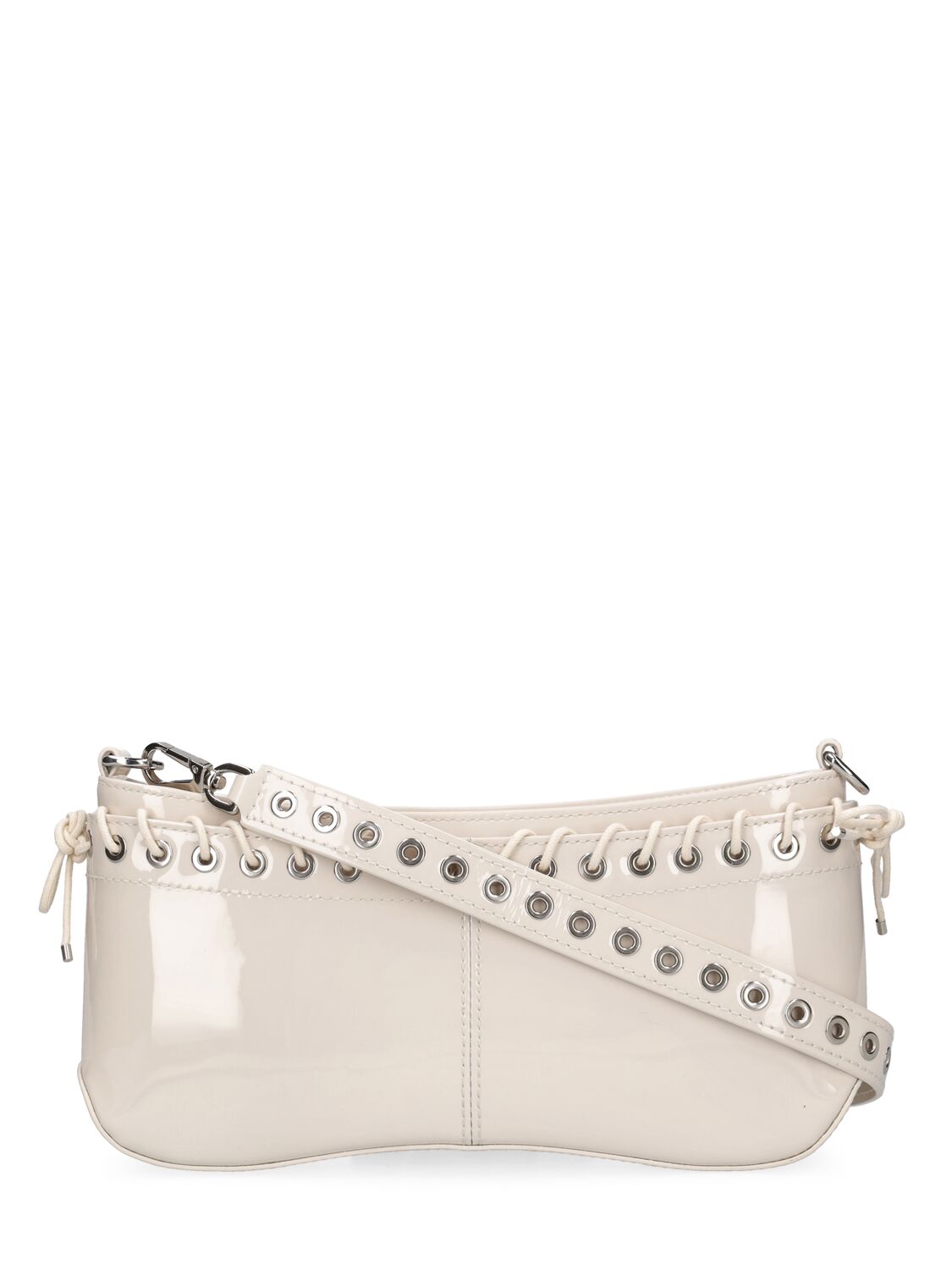 Shop Ludovic De Saint Sernin Cleavage Patent Leather Shoulder Bag In Off White