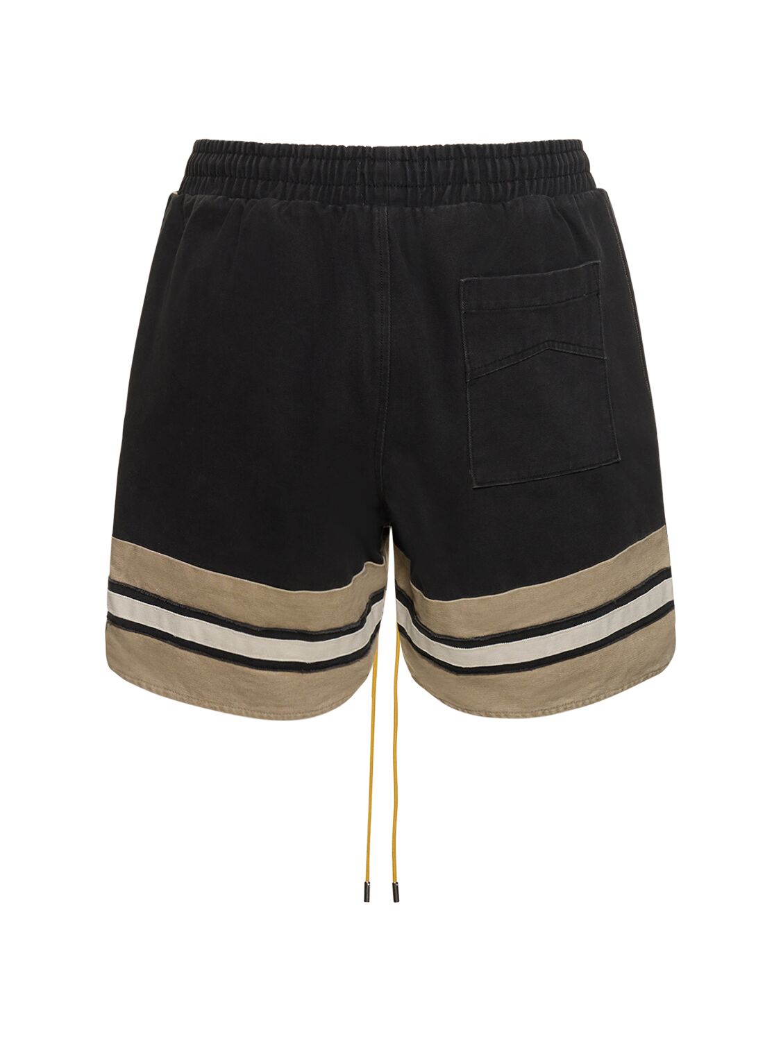 Shop Rhude Logo Embroidered Cotton Shorts In Black,green