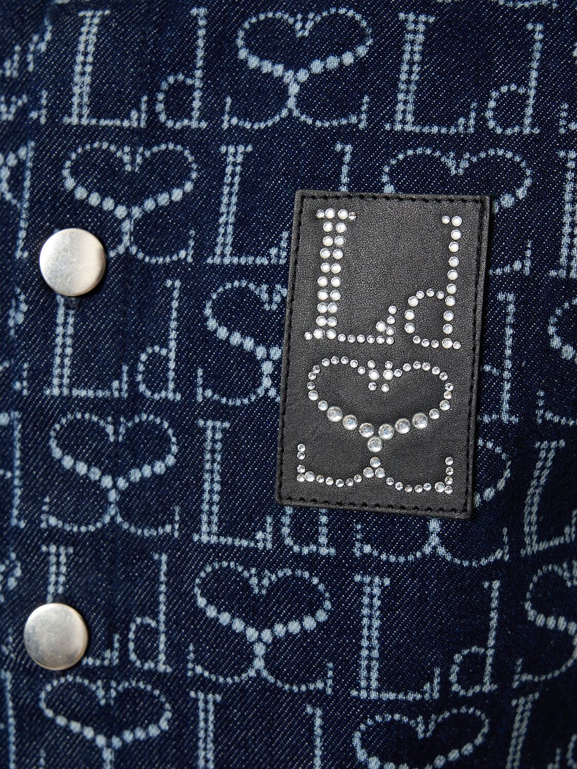 Shop Ludovic De Saint Sernin Monogram Sleeveless Cotton Denim Shirt In Indigo Monogram