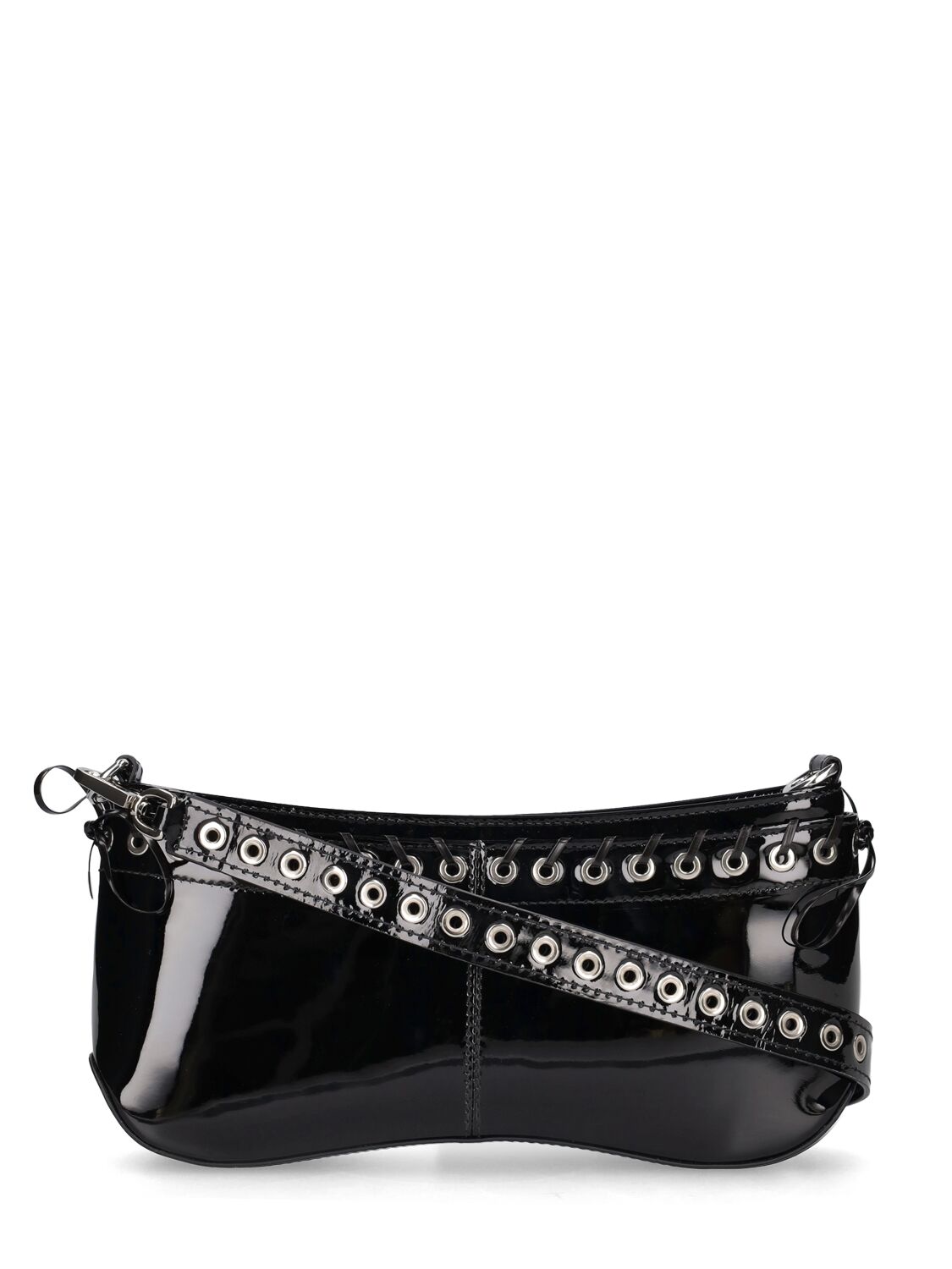 Shop Ludovic De Saint Sernin Cleavage Patent Leather Shoulder Bag In Black